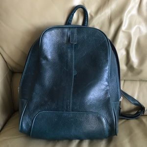 Handmade Leather Backpack, Deep Emerald